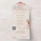 秋の秋イン素朴ラブフローラQRコー結婚ド オールインワン招待状 (内側)