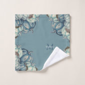 秋の秋ウォーターカラーカボチャ素朴ダスティブルー バスタオルセット (ウォッシュタオル)