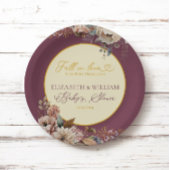 秋の秋エレガントインラブフローラブルゴーニュ ペーパープレート