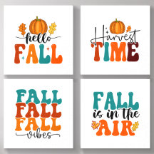 秋の秋カボチャの壁デコールポスター