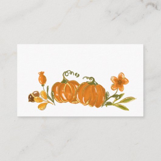 秋の秋カボチャの本ベビー水彩用 エンクロージャーカード (裏面)