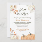 秋の秋カボチャはブライダルシャワー恋に落ちます 招待状 (正面)