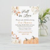 秋の秋カボチャはブライダルシャワー恋に落ちます 招待状 (スタンド正面)