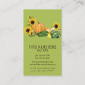 秋の秋カボチャパッチハーベストファームビジネス 名刺 (裏面)