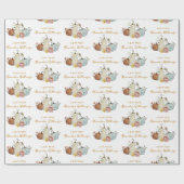 秋の秋カボチャパーソナライズされたンのギフトの名前 ラッピングペーパー (フラット)