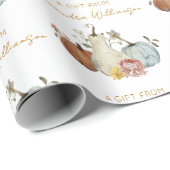 秋の秋カボチャパーソナライズされたンのギフトの名前 ラッピングペーパー (ロールコーナー)