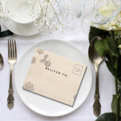 秋の秋カボチャ収穫水彩QRコード オールインワン招待状