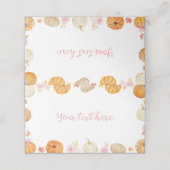 秋の秋カボチャ女の子誕生日フードテント プレイスカード (外部開封)