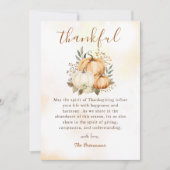 秋の秋カボチャ感謝感謝祭 シーズンカード (正面)