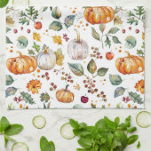 秋の秋カボチャ&離れキッチンズ | ホリディ キッチンタオル (折り畳み)