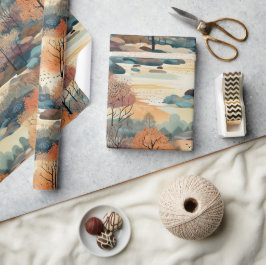 秋の秋カラフルツリーNo3 ラッピングペーパー