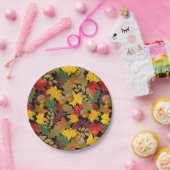 秋の秋カラフル葉の ペーパープレート (パーティー)