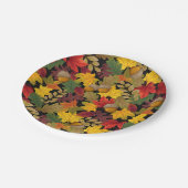 秋の秋カラフル葉の ペーパープレート (アングル)