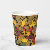 秋の秋カラフル葉の 紙コップ (右)