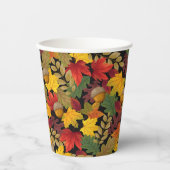 秋の秋カラフル葉の 紙コップ (正面)