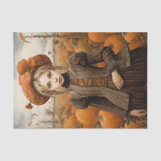 秋の秋ガールガールパンプキンサンクスギビングデコップページ 薄葉紙 (正面)