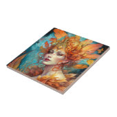 秋の秋クイーン女神ファンタジーアート タイル (側面)