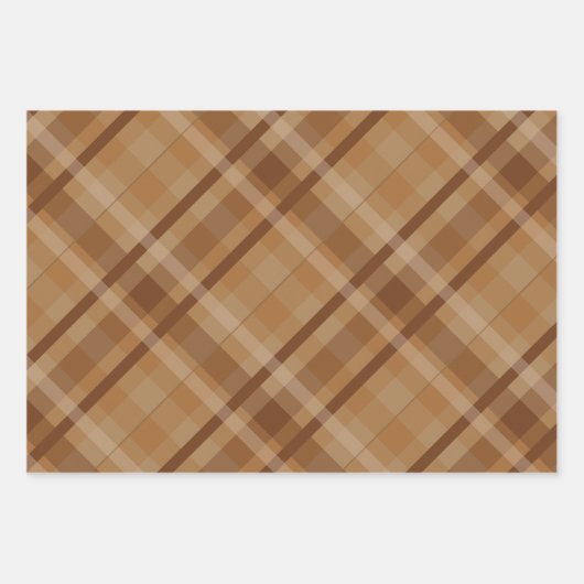 秋の秋クラシックヴィンテージプレイドタータンチェックパターン ラッピングペーパーシート (正面3)