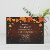 秋の秋グリッター葉ベビーシャワー招待状 招待状 (スタンド正面)