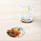 秋の秋サンクスギビングカボチャ紙コースター ペーパーコースター (インサイチュ)