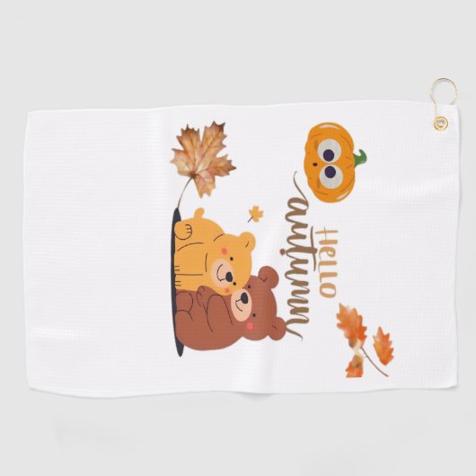 秋の秋シャツ、感謝祭シャツ、秋かぼちゃ ゴルフタオル (横)