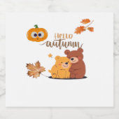 秋の秋シャツ、感謝祭シャツ、秋かぼちゃ スパークリングワインラベル (シングルラベル)