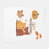 秋の秋シャツ、感謝祭シャツ、秋かぼちゃ フリースブランケット (正面(横))