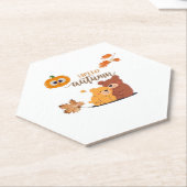 秋の秋シャツ、感謝祭シャツ、秋かぼちゃ ペーパーコースター (アングル)