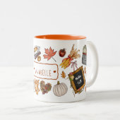 秋の秋シーズンサンクスギビングホリデーパンプキン ツートーンマグカップ (正面右)