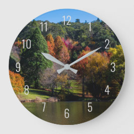 秋の秋シーズンツリーズ自然シーナリーオーストラリア ラージ壁時計