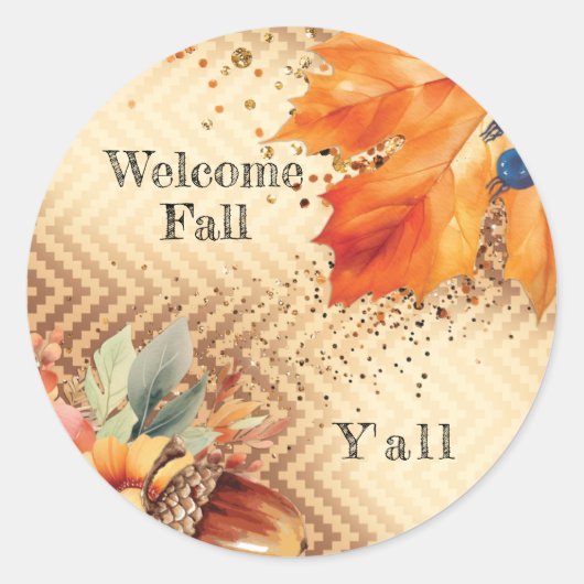 秋の秋シール ラウンドシール (正面)