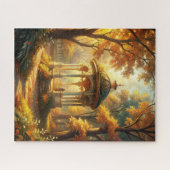 秋の秋シーンとガゼボ ジグソーパズル (横)