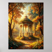 秋の秋シーンとガゼボ ポスター (正面)
