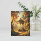 秋の秋シーンとガゼボ ポストカード (スタンド正面)