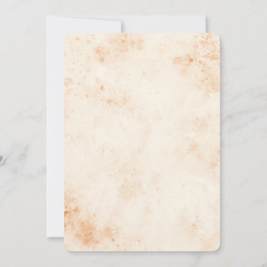 秋の秋スパイスフローラウォーターカラーブライダルシャワー 招待状 (裏面)