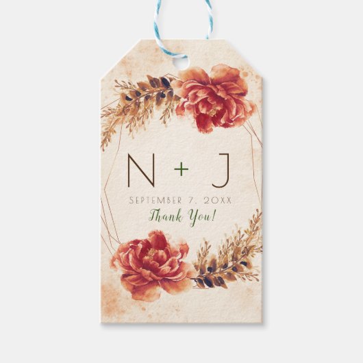 秋の秋スパイスフローラウォーター結婚カラー ギフトタグ (正面)