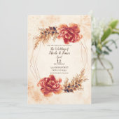 秋の秋スパイスフローラウォーター結婚カラー 招待状 (スタンド正面)