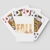 秋の秋タイポグラフィデザインと離れの トランプ (裏面)