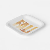 秋の秋タイポグラフィデザインと離れの ペーパープレート (傾斜あり)