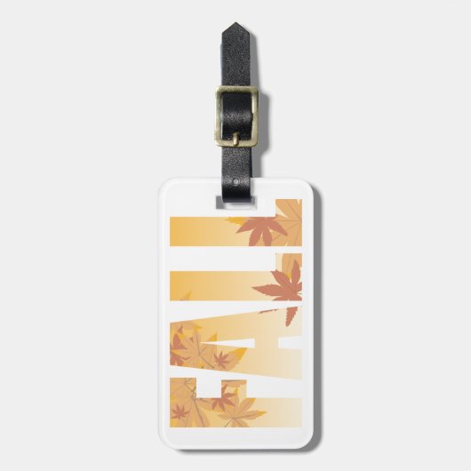 秋の秋タイポグラフィデザインと離れの ラゲッジタグ (正面縦)