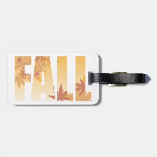 秋の秋タイポグラフィデザインと離れの ラゲッジタグ (裏面横)