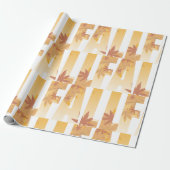 秋の秋タイポグラフィデザインと離れの ラッピングペーパー (アンロールド)