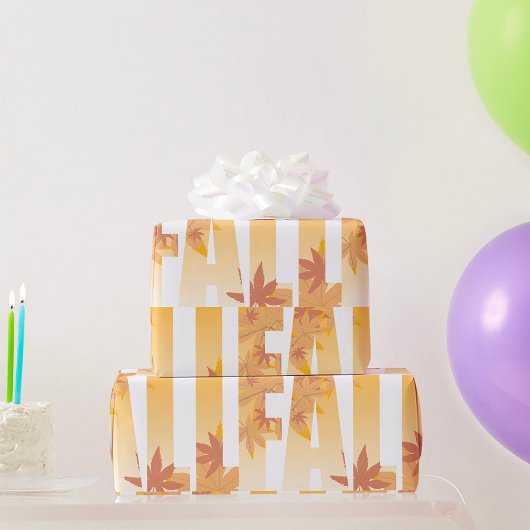 秋の秋タイポグラフィデザインと離れの ラッピングペーパー