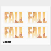 秋の秋タイポグラフィデザインと離れの 長方形シール (シート)