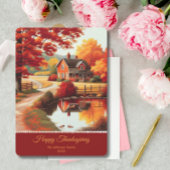 秋の秋ツリーシーナリーランドスケープ感謝祭 シーズンカード