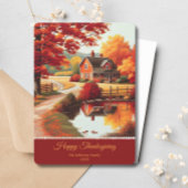 秋の秋ツリーシーナリーランドスケープ感謝祭 シーズンカード
