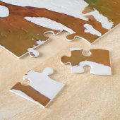 秋の秋ツリー抽象芸術インクウォーターカラー ジグソーパズル (側面)