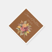 秋の秋テラコッタ素朴ウォーター結婚カラー スタンダードカクテルナプキン (角)