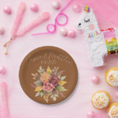 秋の秋テラコッタ素朴ウォーター結婚カラー ペーパープレート (パーティー)