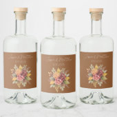 秋の秋テラコッタ素朴ウォーター結婚カラー リキュールボトルラベル (ボトル)